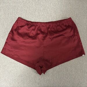 La Vie En Rose Burgundy Satin Pajama Shorts